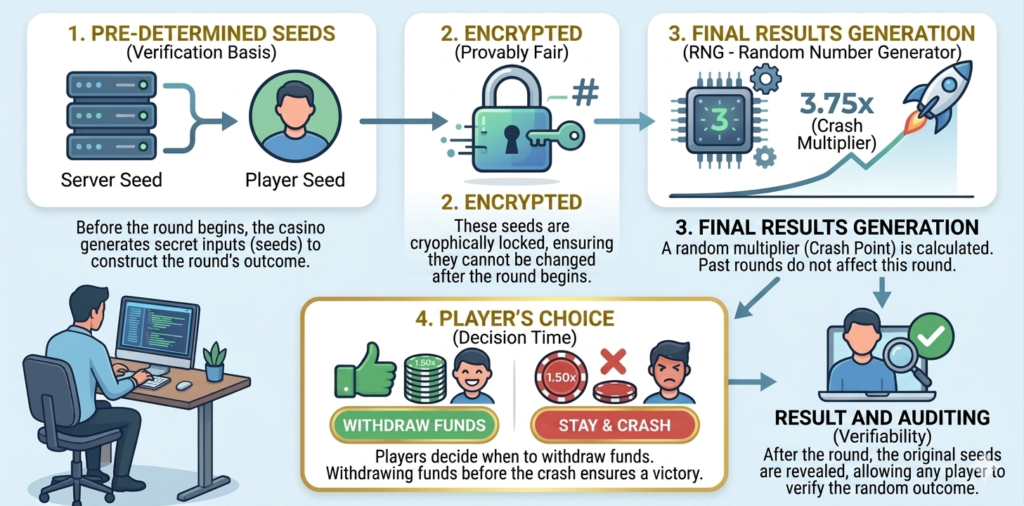 Key features of the crash game algorithm