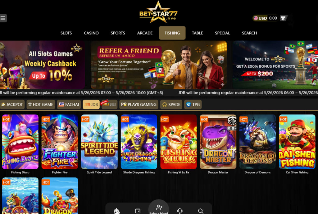 Step 1 - Open BETSTAR77 and choose Fishing Disco