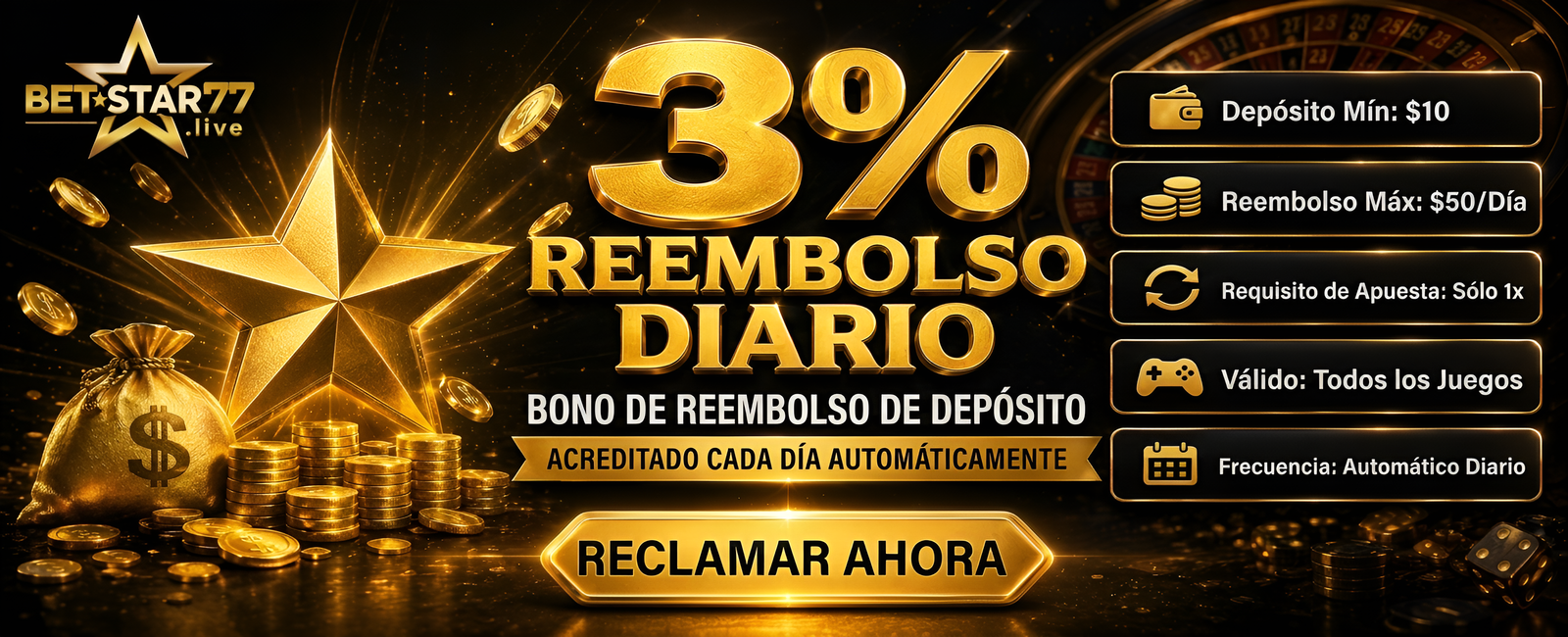 BETSTAR77 Daily Deposit Cashback