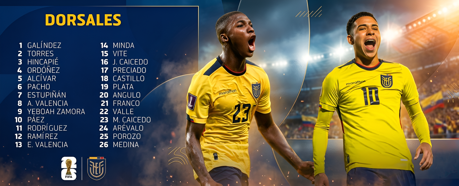Ecuador WC2026 jersey numbers