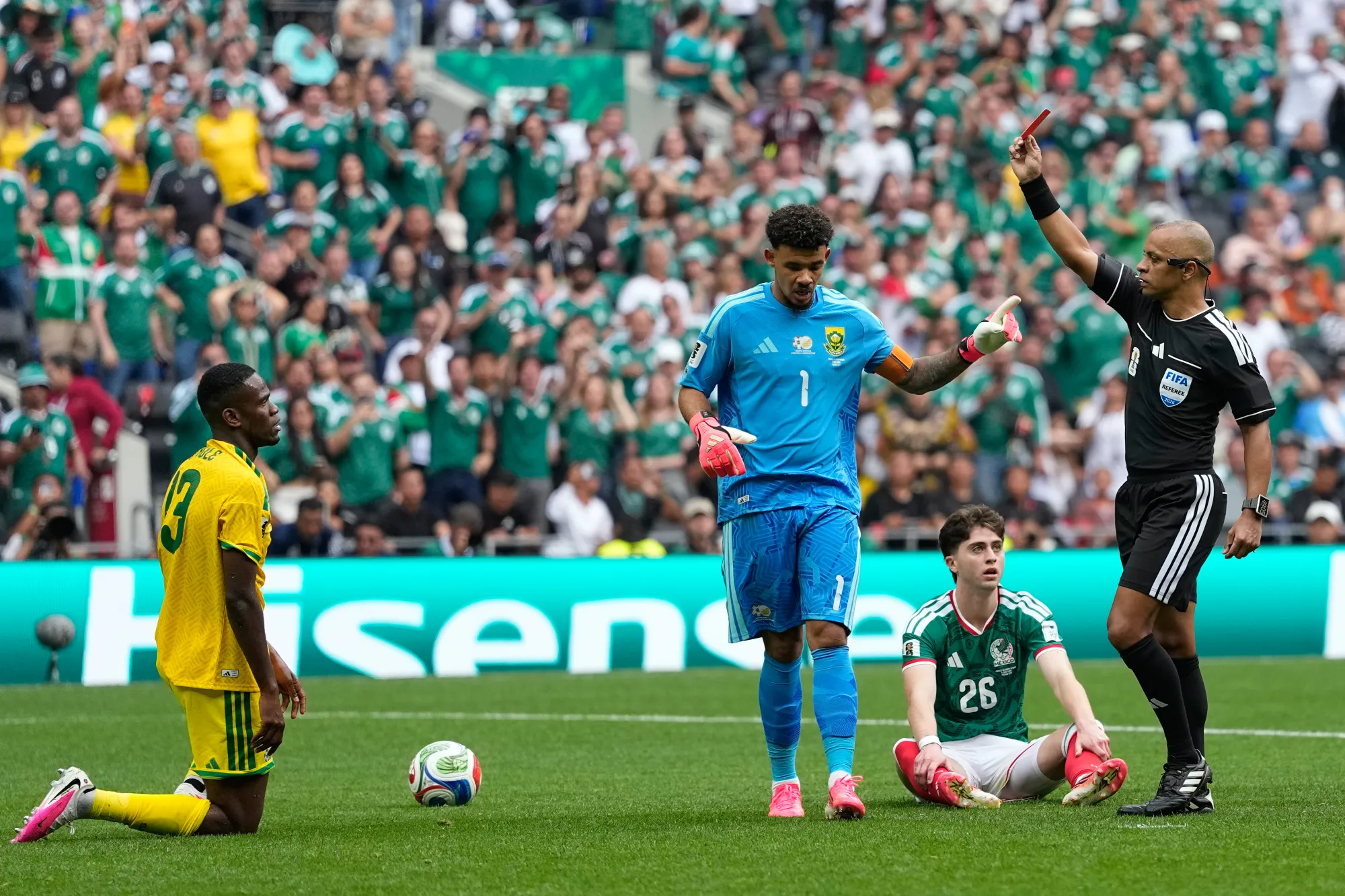 Mexico vs South Africa WC2026 First Red Card - Sithole Stops Mexico’s Break