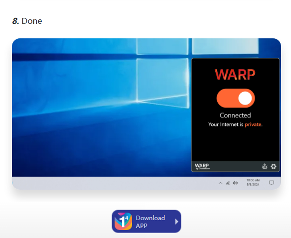 betstar77 app - Steps 8 - Connect WARP and Confirm Status