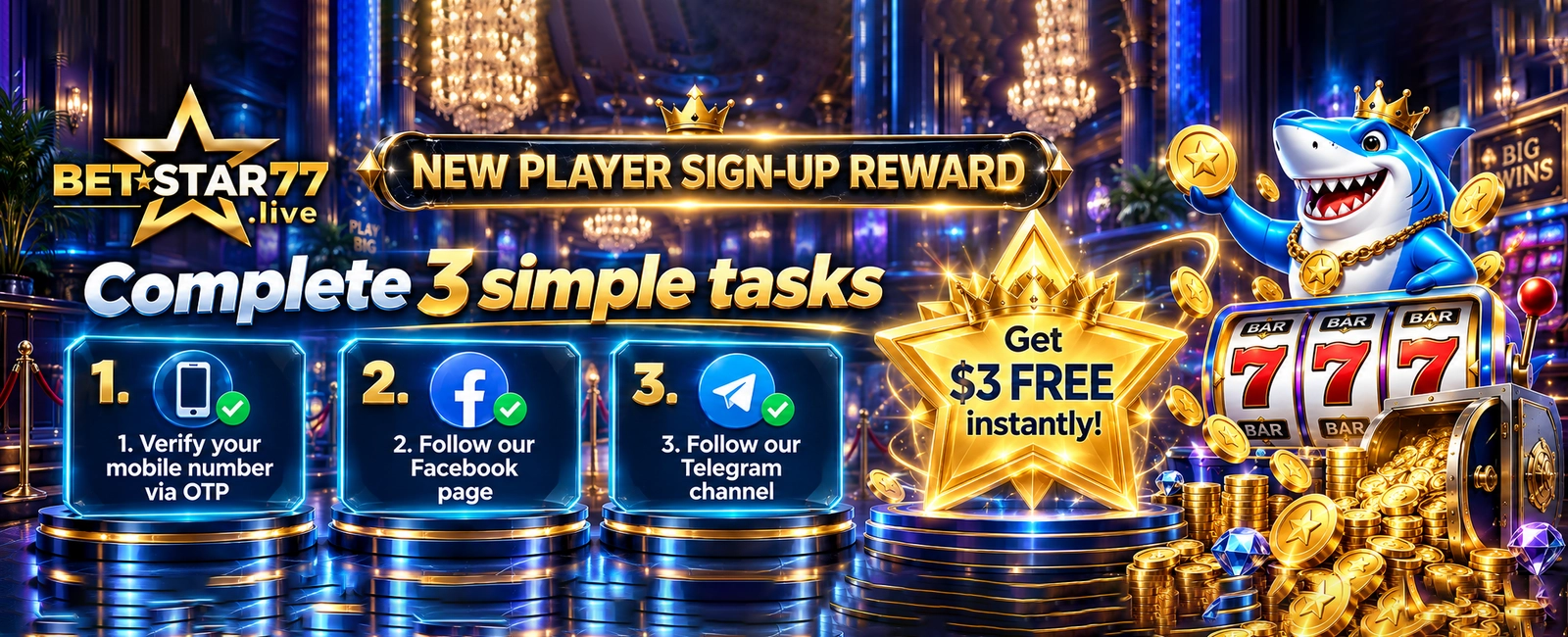 new player signup reward
